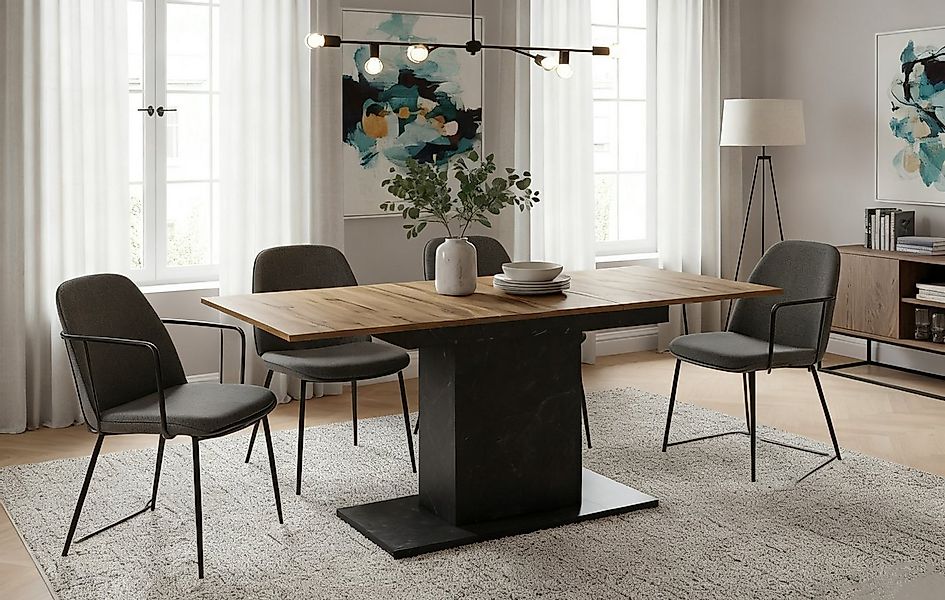B&D home Esstisch MARA, Metall oder Holzgestell, ausziehbar 120-160cm, 4-6 günstig online kaufen