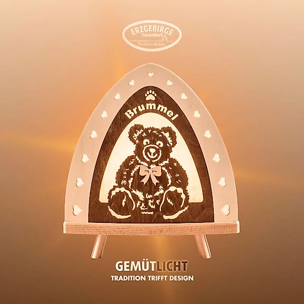 Weigla LED Dekolicht »Brummel, Holz, NATUR-BRAUN, Teddybär Lampe«, 1 flammi günstig online kaufen