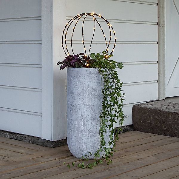 LED-Erdspießleuchte Sphere, Ø 40 cm, schwarz Metall Batterie günstig online kaufen