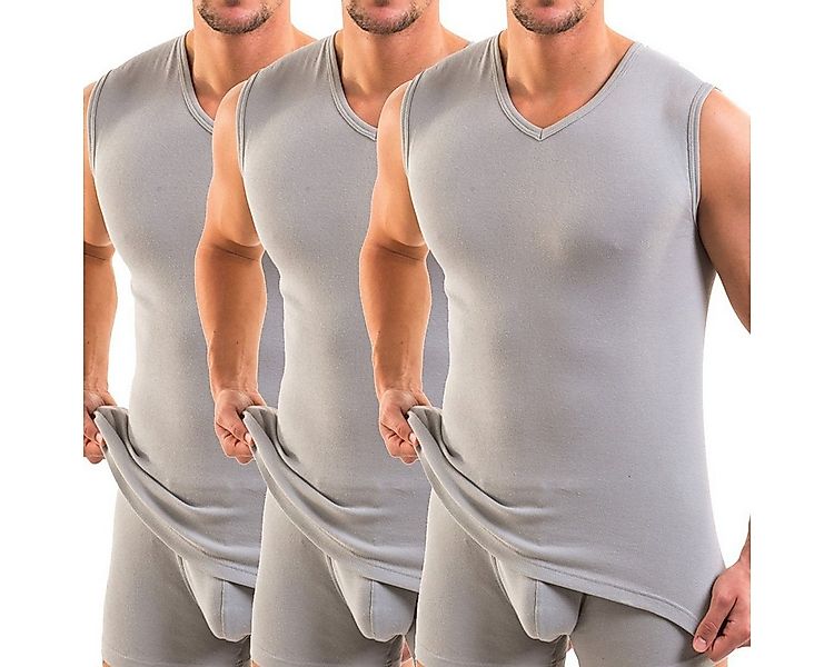 HERMKO Unterhemd 3050 (Pack, 3er) 100 % Bio-Baumwolle Muskelshirt V-Ausschn günstig online kaufen