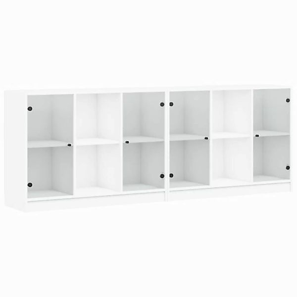 vidaXL Bücherregal Bücherschrank mit Türen Weiß 204x37x75 cm Spanplatte günstig online kaufen