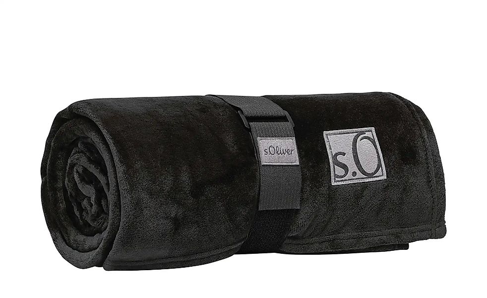 S.Oliver Kuscheldecke  Kuschelsoft ¦ schwarz ¦ Synthetik ¦ Maße (cm): B: 15 günstig online kaufen