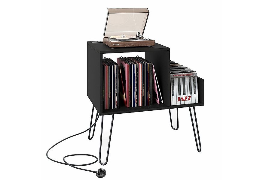 KOMFOTTEU Beistelltisch, Plattenspielerständer mit Ladegerät, abnehmbarer T günstig online kaufen