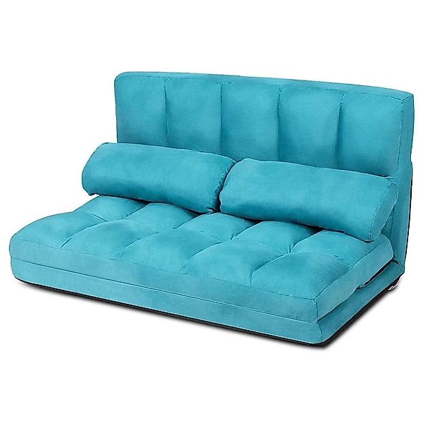 Costway 3 In1 Bodensofa Klappbar 6-Stufig Rückenlehne Blau günstig online kaufen