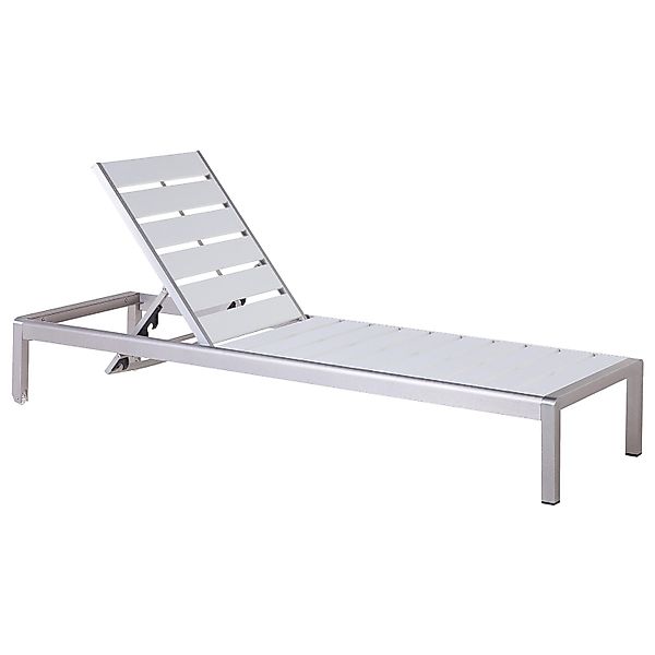 Beliani Gartenliege Weiss Silber 198x64x93 günstig online kaufen