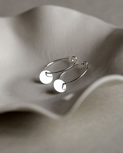 lille mus Paar Creolen Creolen 'Plättchen' 925 Silber / vergoldet günstig online kaufen