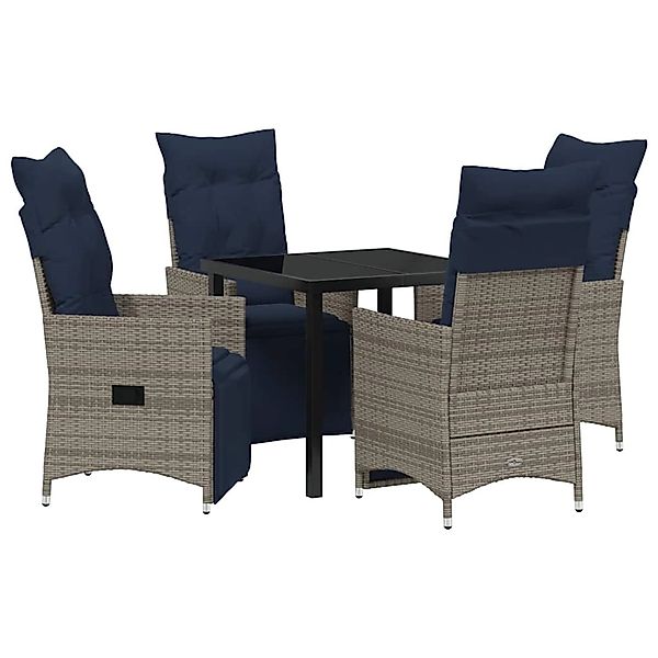 vidaXL Garten Essgruppe 5-Tlg Grau Poly Rattan 3379598 günstig online kaufen