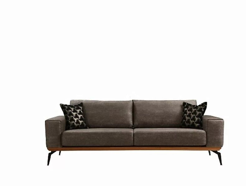 JVmoebel Sofa Couch Dreisitzer Stoffsofa Polstersofa Grau Sofa Modern Stoff günstig online kaufen