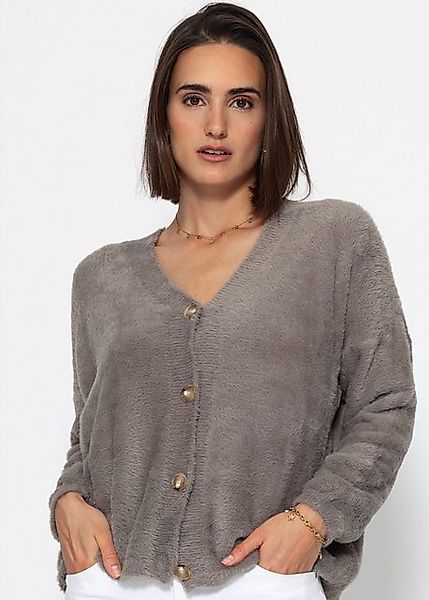 SASSYCLASSY Cardigan Flauschiger Damen Strick-Cardigan mit günstig online kaufen