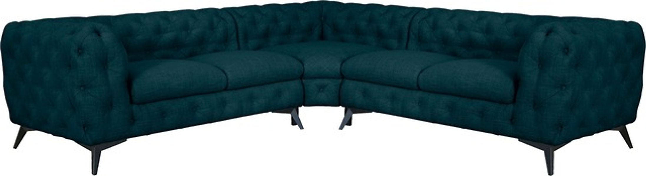 Leonique Chesterfield-Sofa »Ecksofa GLYNIS L-Form mit Wellenunterfederung, günstig online kaufen