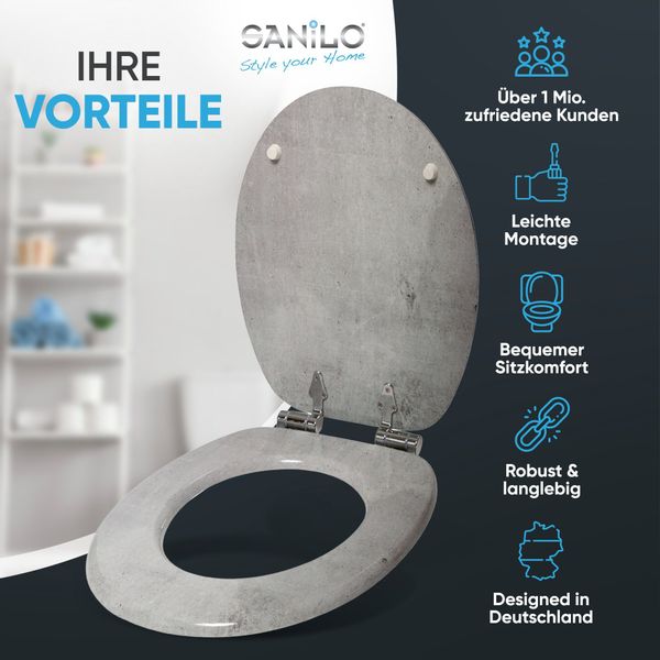 Sanilo WC-Sitz Beton, mit Absenkautomatik, hochwertig günstig online kaufen