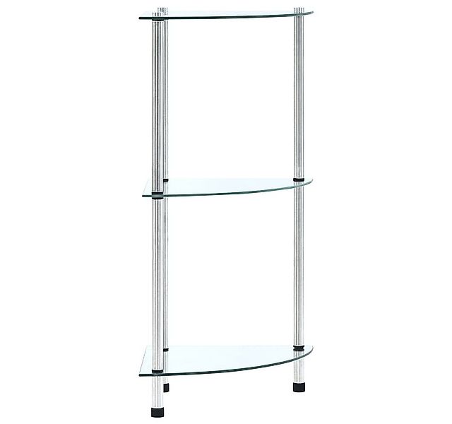 vidaXL Bücherregal Regal mit 3 Ablagen Transparent 30x30x67 cm Hartglas, 1- günstig online kaufen