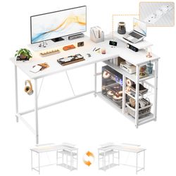 Furnicopia Eckschreibtisch L-förmiger Gaming-Schreibtisch mit Stauraum, günstig online kaufen