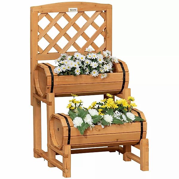 Outsunny Blumenkasten mit Rankgitter günstig online kaufen