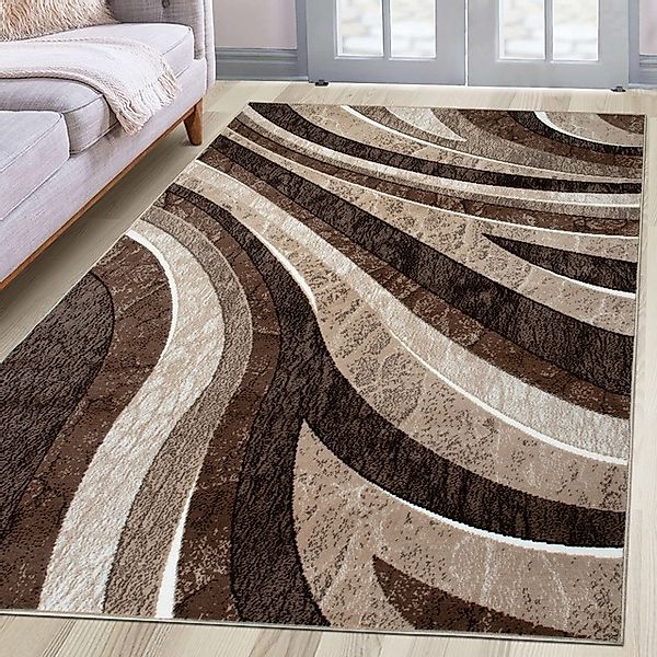 my home Teppich »Livil, modernes Wellen-Design«, rechteckig, 8 mm Höhe, 3D- günstig online kaufen