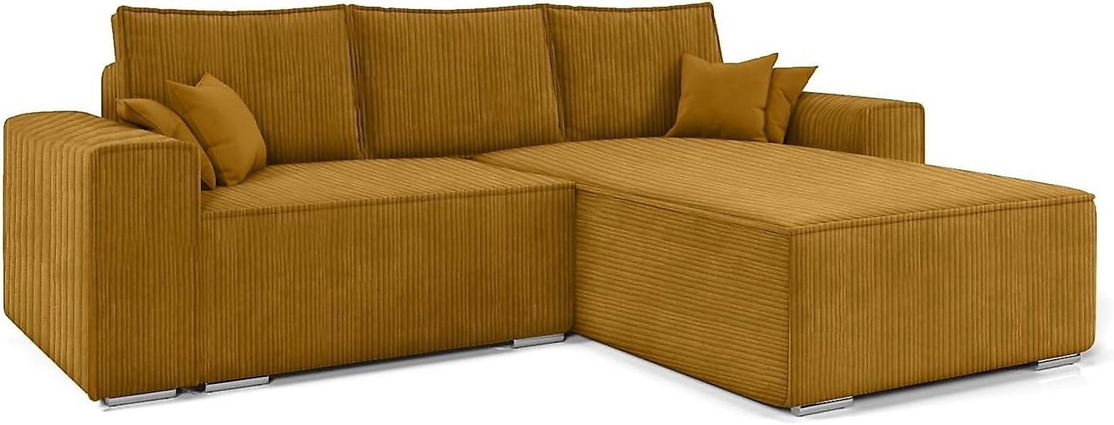 MOEBLO Ecksofa ERNO II, L-förmiges Schlafsofa aus Samtstoff mit Bettkasten günstig online kaufen