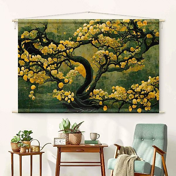 Wandteppich Gelber Baum günstig online kaufen