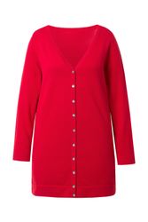 Ulla Popken Strickjacke Long-Strickjacke V-Ausschnitt Langarm günstig online kaufen