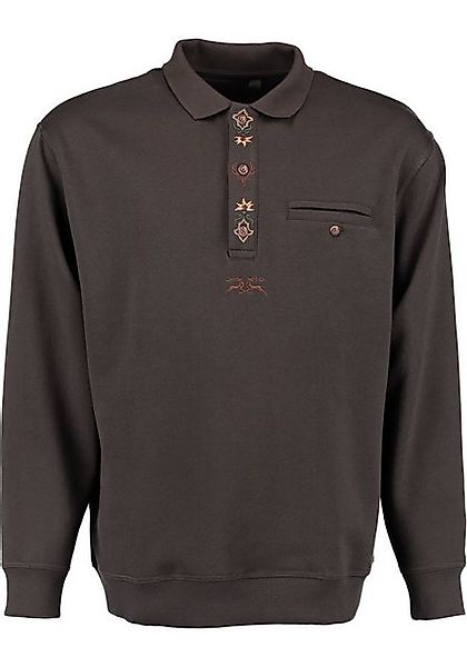 OS-Trachten Sweatshirt Shuro Jagdsweatshirt mit Stickereien auf der Knopfle günstig online kaufen