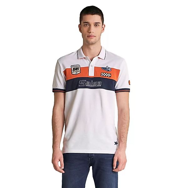Salsa Jeans Miguel Oliveira With Emblem Kurzarm-poloshirt L White günstig online kaufen