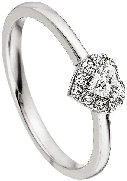 JOBO Diamantring "Herz-Ring mit 10 Diamanten", 585 Weißgold günstig online kaufen