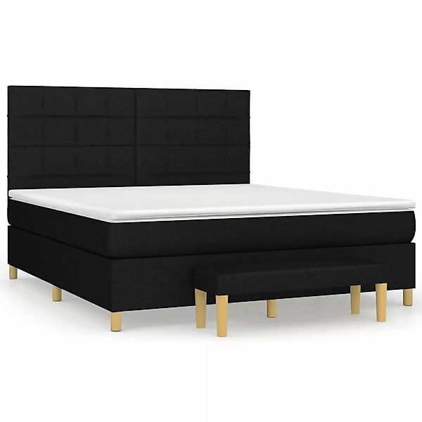vidaXL Boxspringbett mit Matratze Schwarz 180x200 cm Stoff1393141 günstig online kaufen
