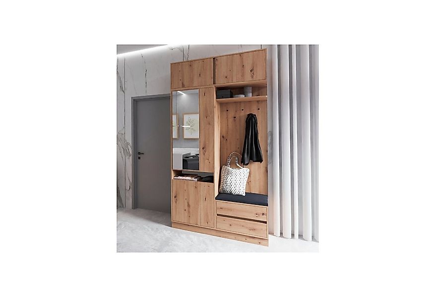 Marmex Möbel Garderobenschrank ARTI mit Spiegel und Schubladen Soft-Close-S günstig online kaufen