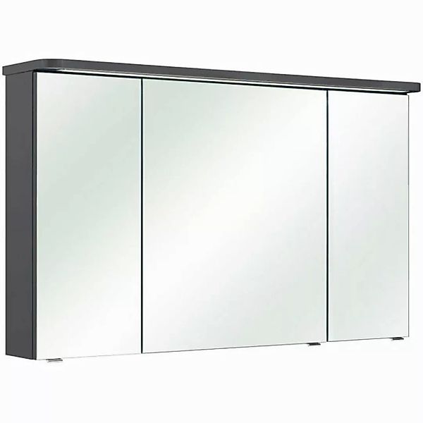 Lomadox Spiegelschrank FES-4005-66 grau mit Steckdose & LED-Kranz - 120/72, günstig online kaufen