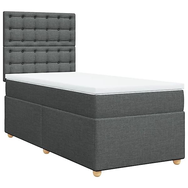 vidaXL Boxspringbett mit Matratze Dunkelgrau 100x200 cm Stoff 3293506 günstig online kaufen