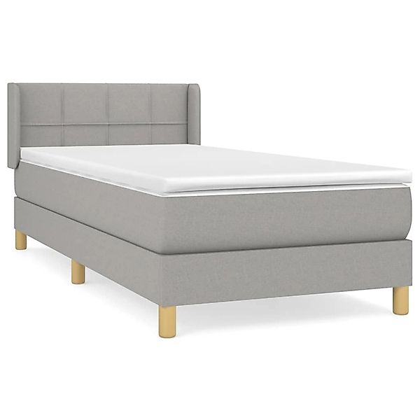 vidaXL Boxspringbett mit Matratze Hellgrau 90x200 cm Stoff 3130241 günstig online kaufen