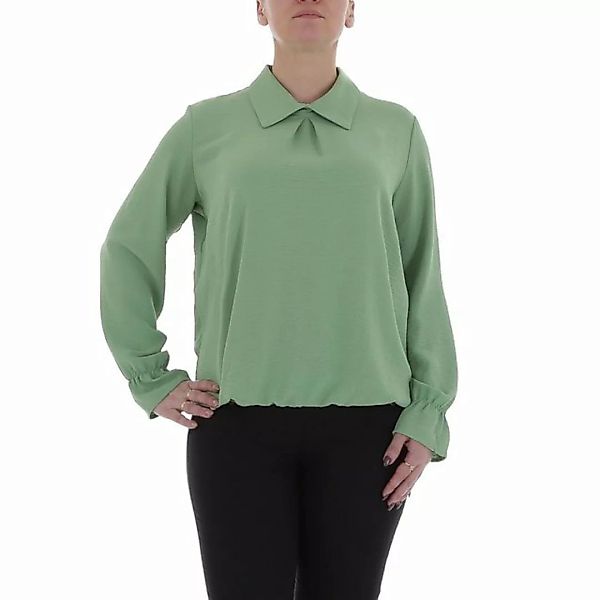 Ital-Design Langarmbluse Damen Elegant Bluse in Grün günstig online kaufen