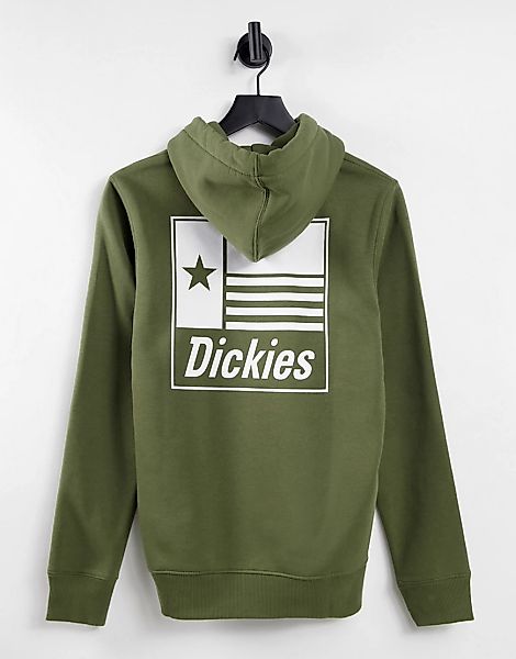 Dickies – Taylor – Kapuzenpullover in Military-grün mit Aufdruck hinten günstig online kaufen