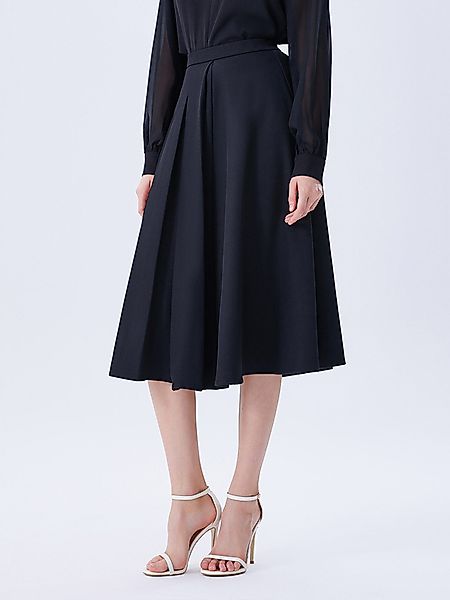 LAPA PLUS A-Linien-Rock Damen Schwarzer Faltenrock, günstig online kaufen
