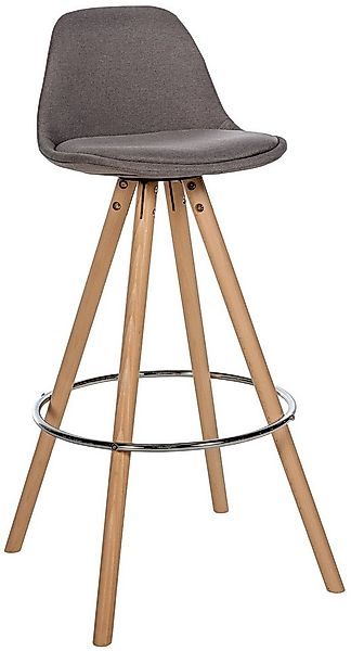 CLP Barhocker Corbin Rund, Stoff-Bezug, Gestell aus Buchenholz günstig online kaufen