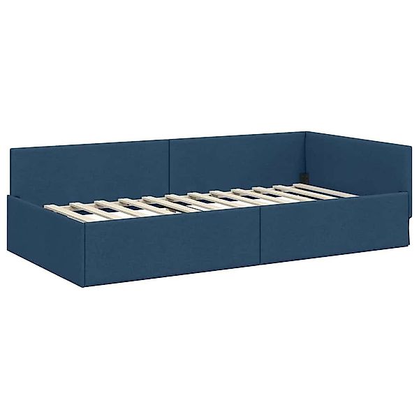 vidaXL Bett Eckbettgestell Blau 90 x günstig online kaufen