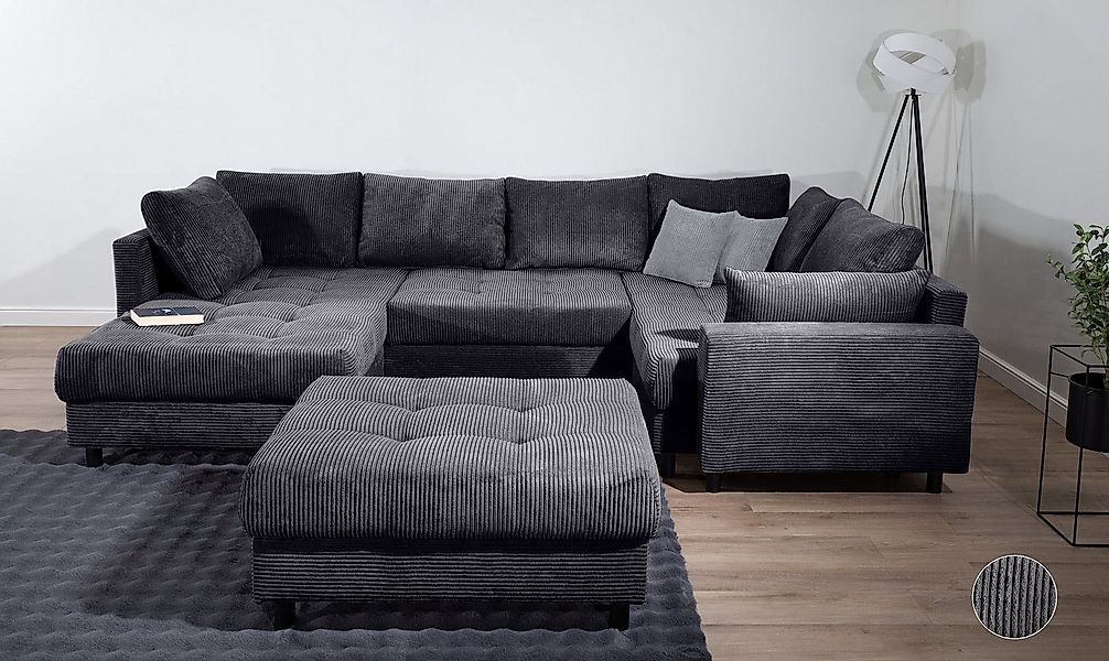 COLLECTION AB Wohnlandschaft Toni U-Form mit Armlehne, inkl. Hocker und Zie günstig online kaufen