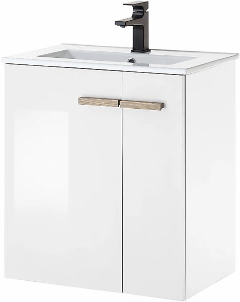 Places of Style Waschtisch "SOLiD, Unterschrank inkl. Waschbecken, Badschra günstig online kaufen