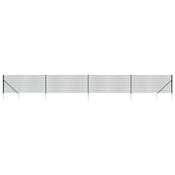 vidaXL Maschendrahtzaun mit Bodenhülsen Grün 0,8x10 m 154112 günstig online kaufen
