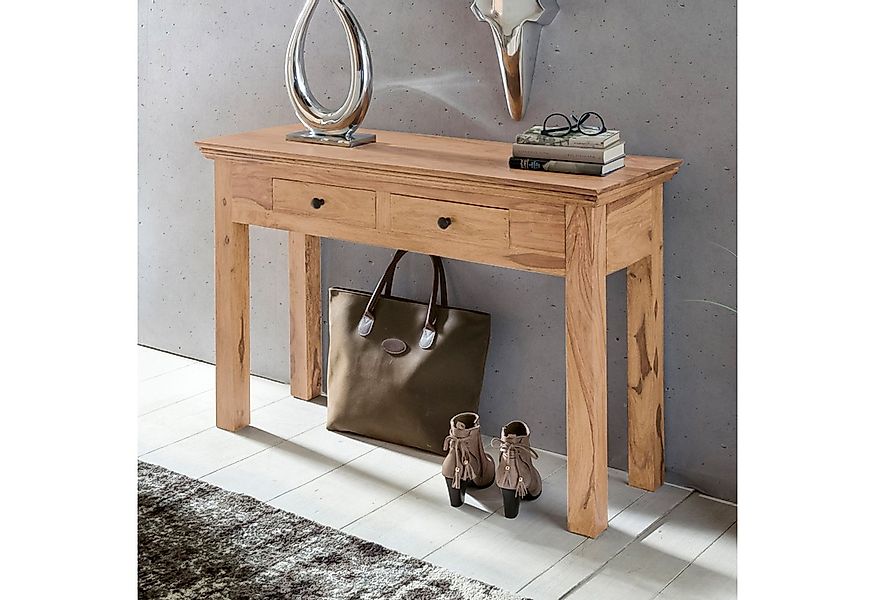 FINEBUY Konsolentisch SuVa2385_1 Massivholz Konsole Schreibtisch 110 x 40 c günstig online kaufen