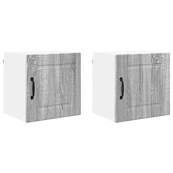 vidaXL Küchenwandschrank mit Regal 2 Stk Graues Sonoma 40 x 31 x 40 cm 8852 günstig online kaufen