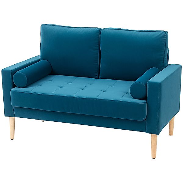 HOMCOM Zweisitzer-Sofa modernes Samtsofa 127 cm, dicke Federkissen, Kautsch günstig online kaufen