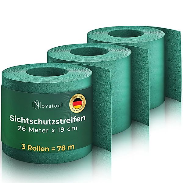 Novatool  PP 104m Rolle Sichtschutzstreifen für Doppelstabmattenzaun Grün f günstig online kaufen