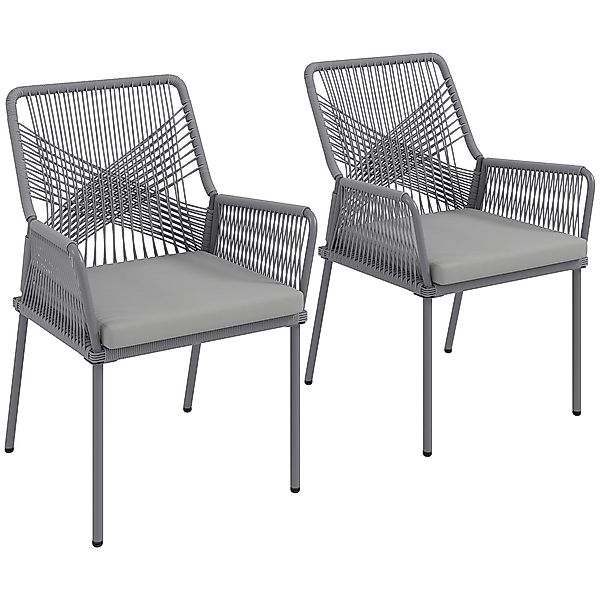 Outsunny Rattanstuhl 2er Set, mit Armlehne, günstig online kaufen