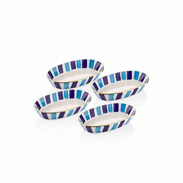 THE MIA Fez ovaler Servierteller 4-tlg. Set 10 x 17 x 4 cm blau günstig online kaufen