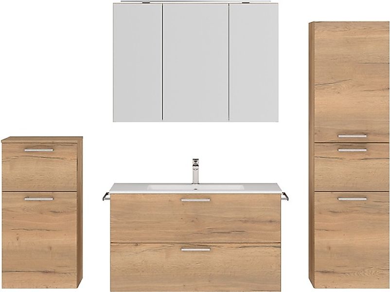 nobilia® Badmöbel-Set »Tolvina«, (4 St., vormontiert, mit Soft-Close), inkl günstig online kaufen