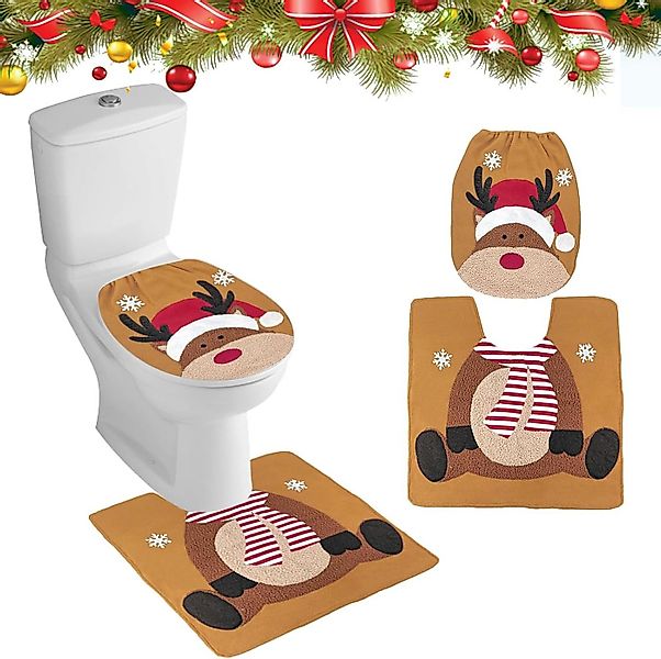 Coonoor WC-Deckelbezug 2 StückeToilettensitzbezug Weihnachten Teppich Set f günstig online kaufen