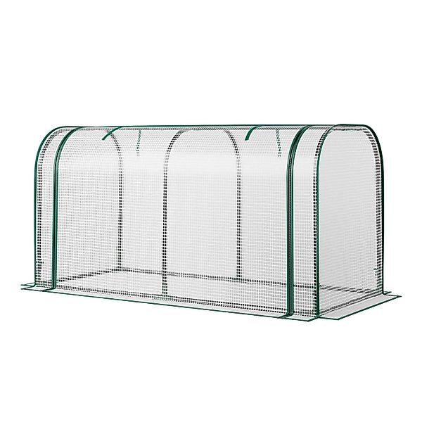 Costway 2 In 1 Mini Gewächshaus Metallrahmen 118x55x60 cm Weiß günstig online kaufen