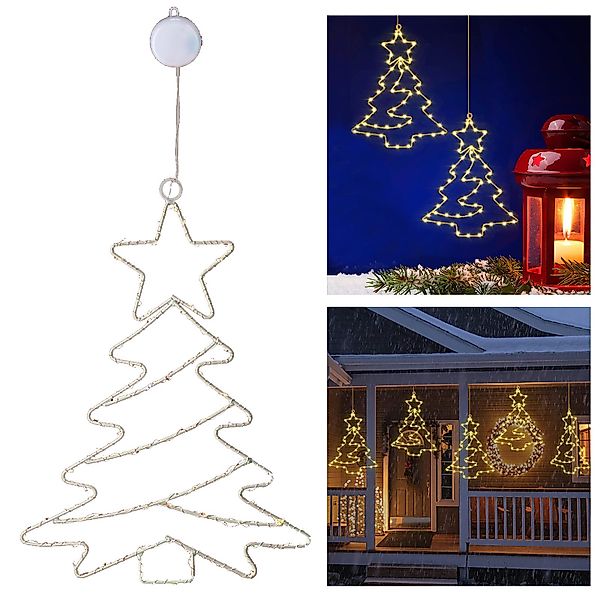MUPOO Fensterdekoration Weihnachtsfensterlichter Batteriebetriebene Hängend günstig online kaufen