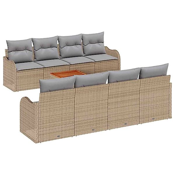 vidaXL Garten-Sofa-Set 9-Tlg Beige Weiß 3356096 günstig online kaufen