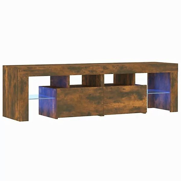 vidaXL TV-Schrank TV-Schrank mit LED-Leuchten Räuchereiche 140x36,5x40 cm ( günstig online kaufen